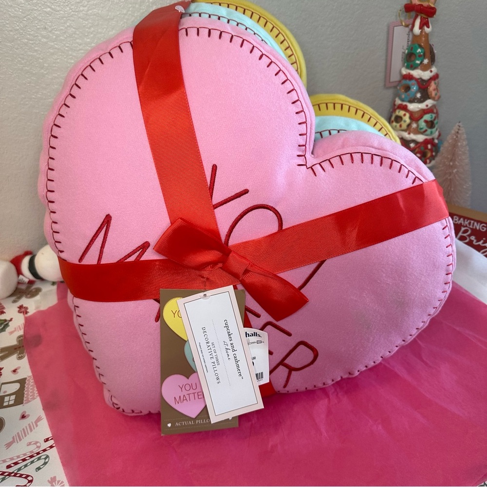 Cupcakes and Cashmere Conversation Heart Pillows